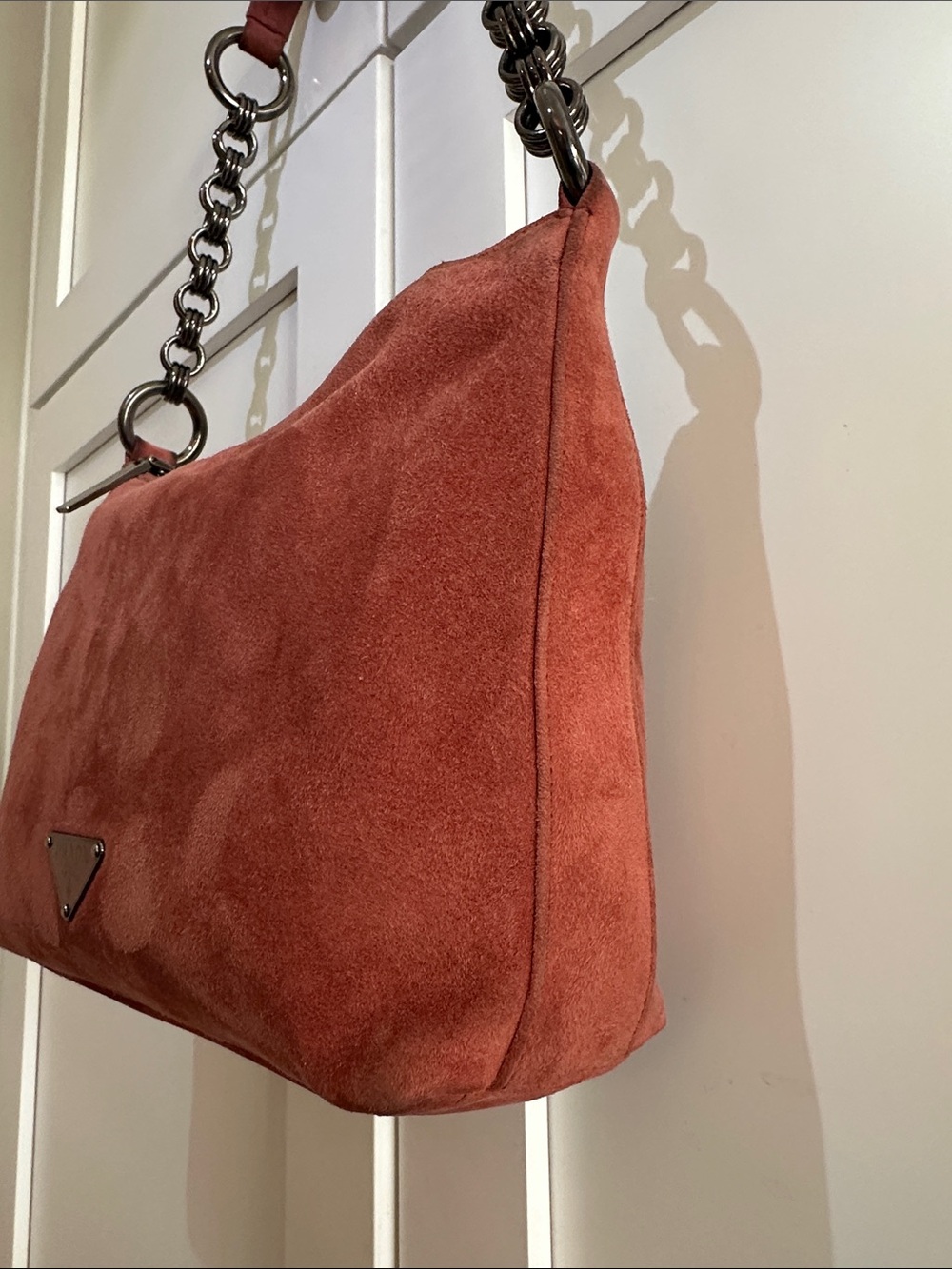 Authentic PRADA SUEDE SHOULDER BAG - Picture 3 of 14